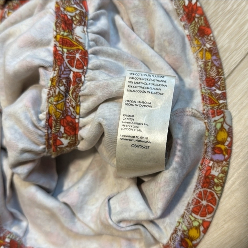 Maeve by Anthropologie Citrus Fruit Printed Button Front Ruched Blouse Size S - Picture 7 of 7